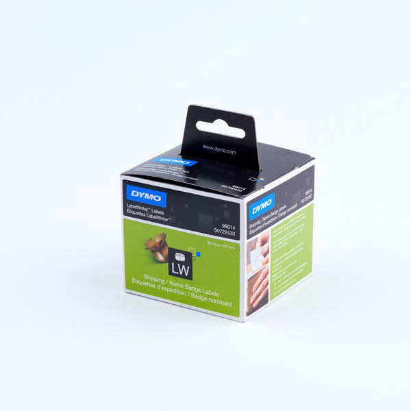 Dymo 99014 LabelWriter Labels 54mm x 101mm Black on White (Pack of 220)  S0722430 - S0722430 - 5411313990141 - Euroffice Ltd