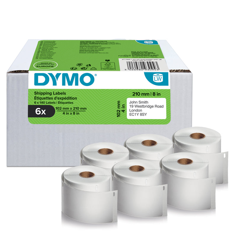 DYMO 2177565 LW Extra Large DHL Shipping Label 102 mm x 210 mm Pack of 6