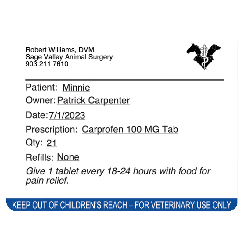 DYMO 2187328 LabelWriter Veterinary Prescription Labels 54mm x 70mm Pack of 6