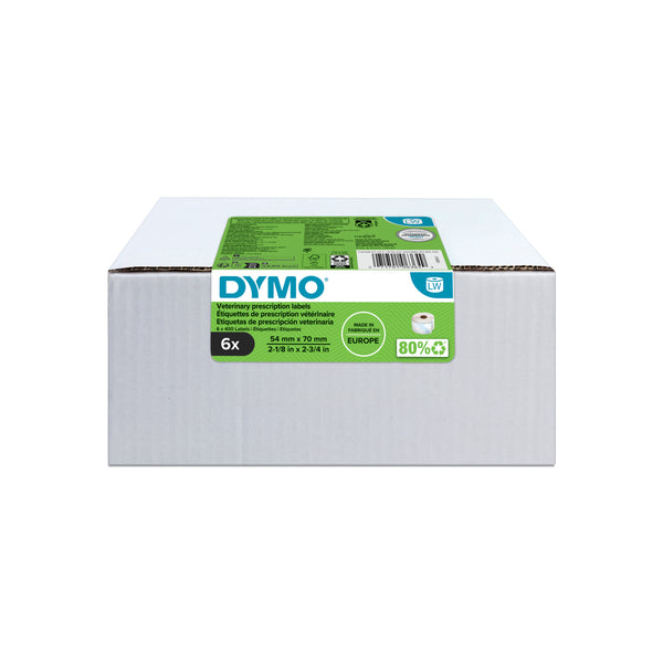 DYMO 2187328 LabelWriter Veterinary Prescription Labels 54mm x 70mm Pack of 6