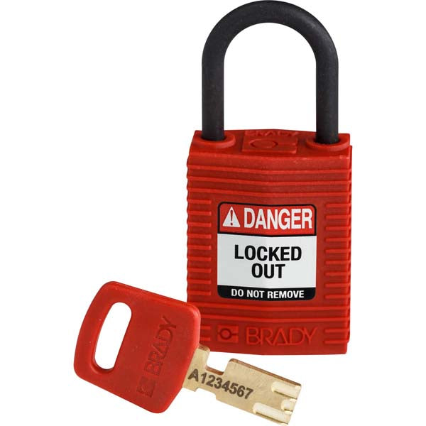 150180 Brady SafeKey Padlocks Red 33mm