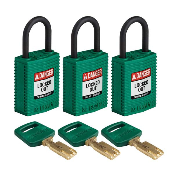 150191 Brady SafeKey Padlocks Green 33mm