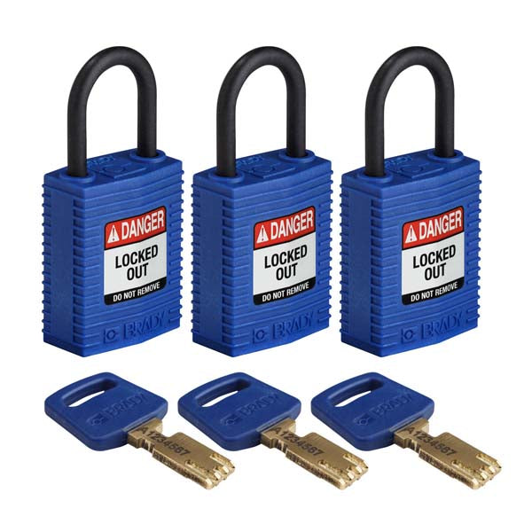 150192 Brady SafeKey Padlocks Blue 33mm