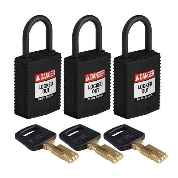 150193 Brady SafeKey Padlocks Black 33mm