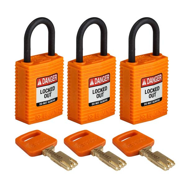 150194 Brady SafeKey Padlocks Orange 33mm