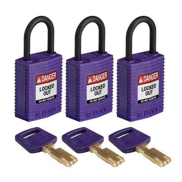 150195 Brady SafeKey Padlocks Purple 33mm