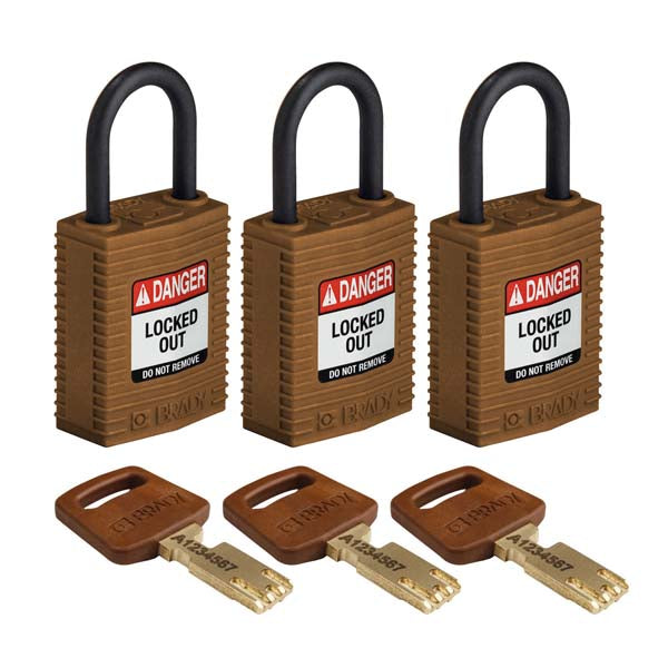 150196 Brady SafeKey Padlocks Brown 33mm