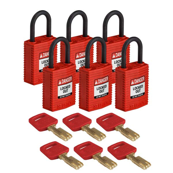 150207 Brady SafeKey Padlocks Red 33mm