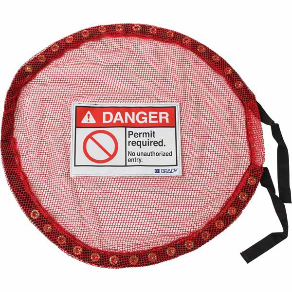 151080 Brady Lock Red Mesh Cover Permit Req Small