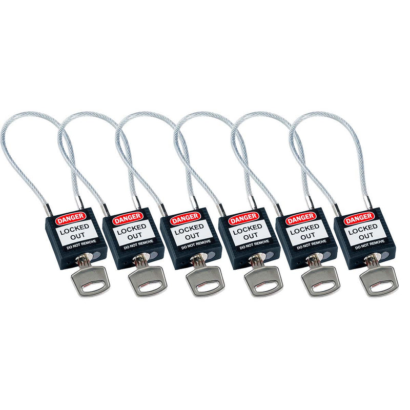 Brady 814123 Compact Safety Padlock 25mm Grey 6 Pack