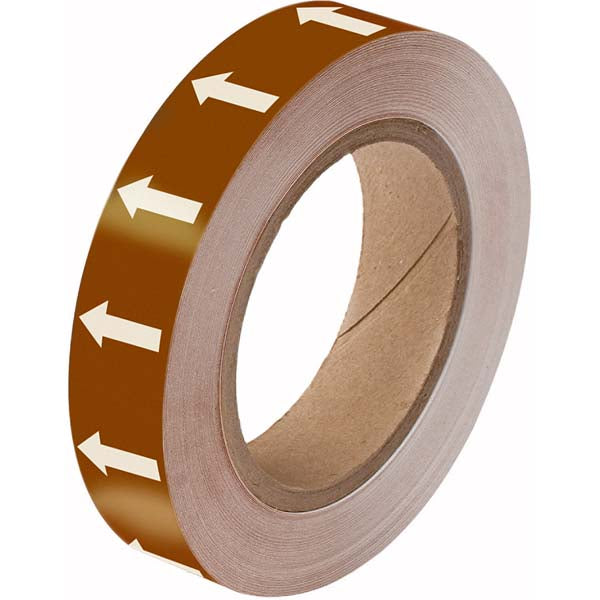 275106 Brady Brown with White Directional Arrow Tape