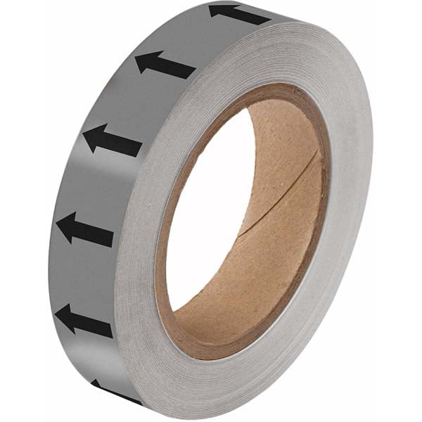 275107 Brady Grey with Black Directional Arrow Tape