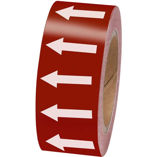 275114 Brady Red with White Directional Arrow Tape