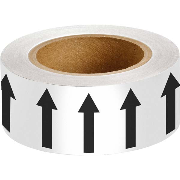 275117 Brady White with Black Directional Arrow Tape