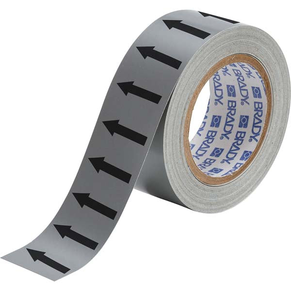 275119 Brady Grey with Black Directional Arrow Tape