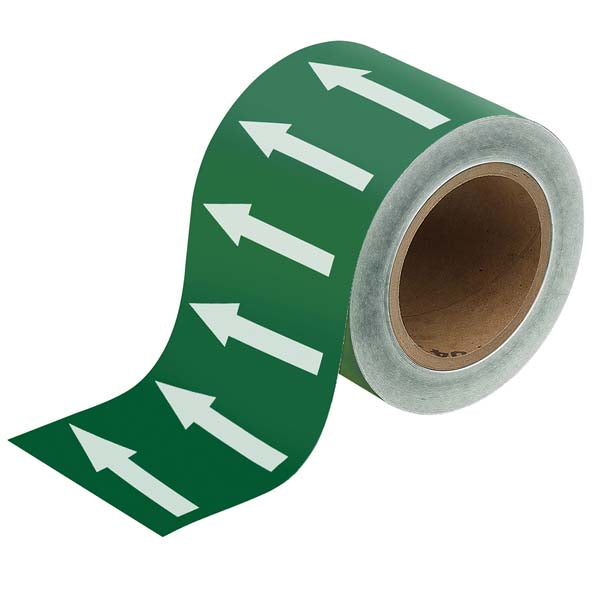 275125 Brady Green with White Directional Arrow Tape