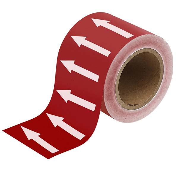 275126 Brady Red with White Directional Arrow Tape