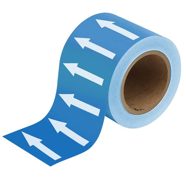 275127 Brady Blue with White Directional Arrow Tape