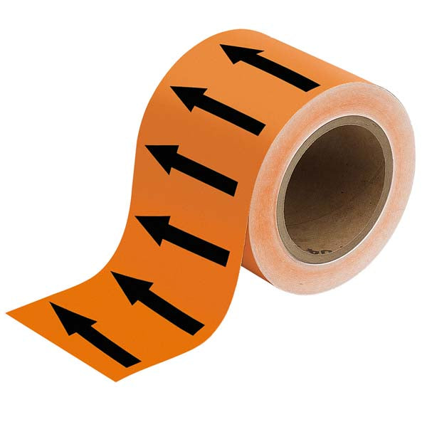 275128 Brady Orange with Black Directional Arrow Tape