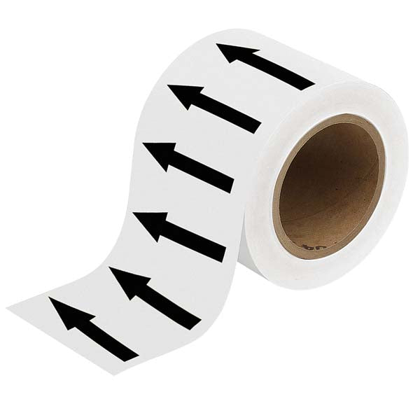 275129 Brady White with Black Directional Arrow Tape