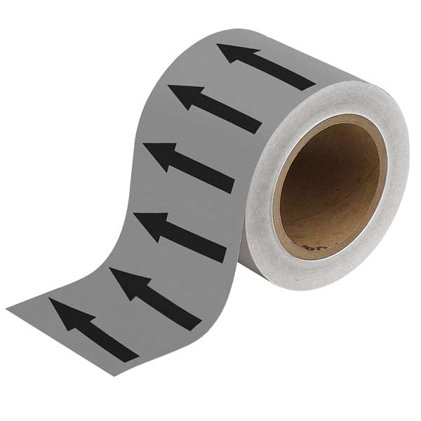 275131 Brady Grey with Black Directional Arrow Tape