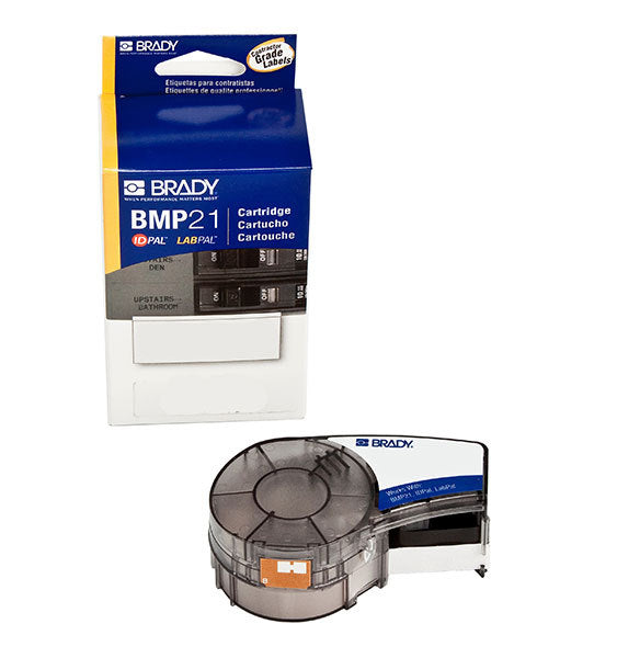 M21-750-595-WT Brady BMP21 Black on White Vinyl Label Tape - Labelzone