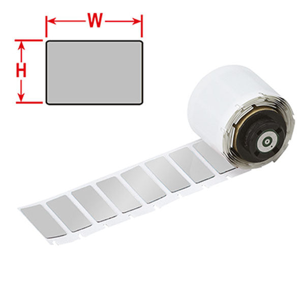 M71EP-7-7593-SL Engraved Plate Replacement labels for BMP71 Printer Silver Gloss Polyethylene-Foam Laminate - Labelzone