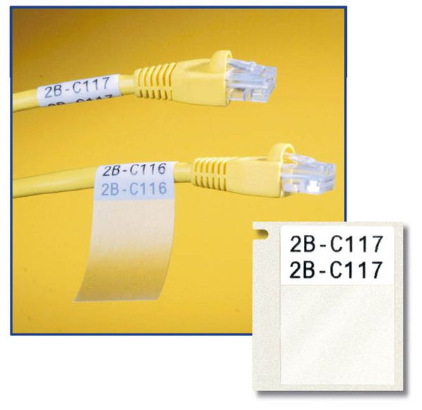 710112 - White-Transparent MiniMark Wire & Cable Markers - 31.75mm x 12.7mm - Labelzone