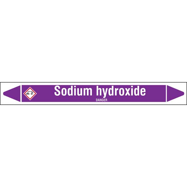 N007298 Brady White on Violet Sodium hydroxide Clp Pipe Marker On Roll