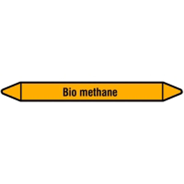 N007381 Brady Black on Yellow Bio methane Clp Pipe Marker On Card