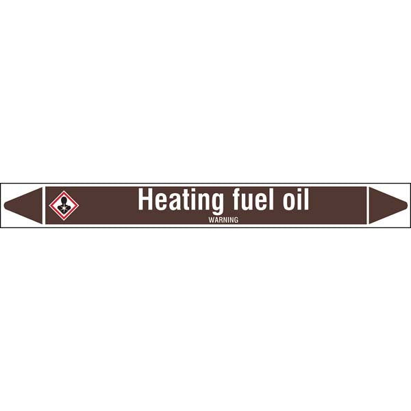 N007968 Brady White on Brown Heating fuel oil Clp Pipe Marker On Roll