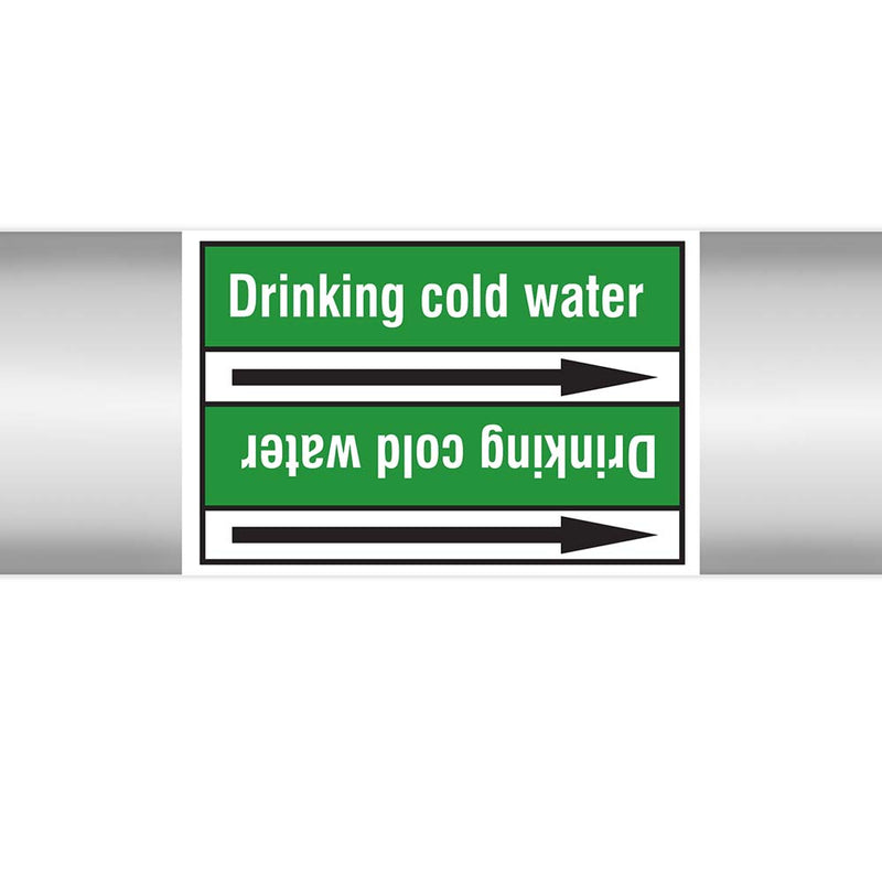 N023068 - Brady Pipe Marker On Roll Drinking Cold Water 100mm x 33 m