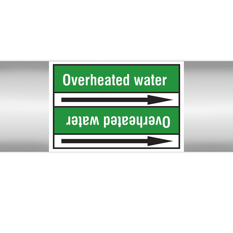 N023087 - Brady Pipe Marker On Roll Overheated Water 100mm x 33 m